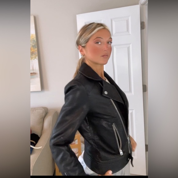 Used / Worn Coolest Black Topshop Faux Leather Jacket - Picture 2 of 9